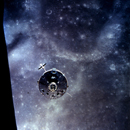 Apollo 16 Command and Service Module Over the Moon