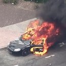 Baltimore Police Cars in Flames