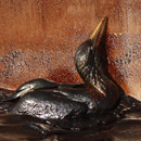 An oil-soaked bird