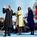 Barack H. Obama is sworn in as the 44th president