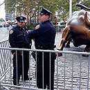 Police Protect the Wall Street Bull